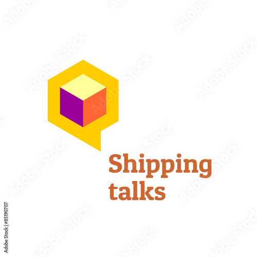 Shipping talks forum boards logo template.
