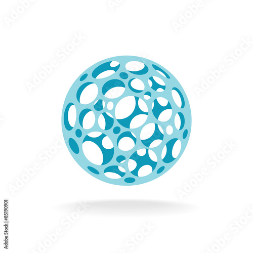 Plastic sphere with different size holes