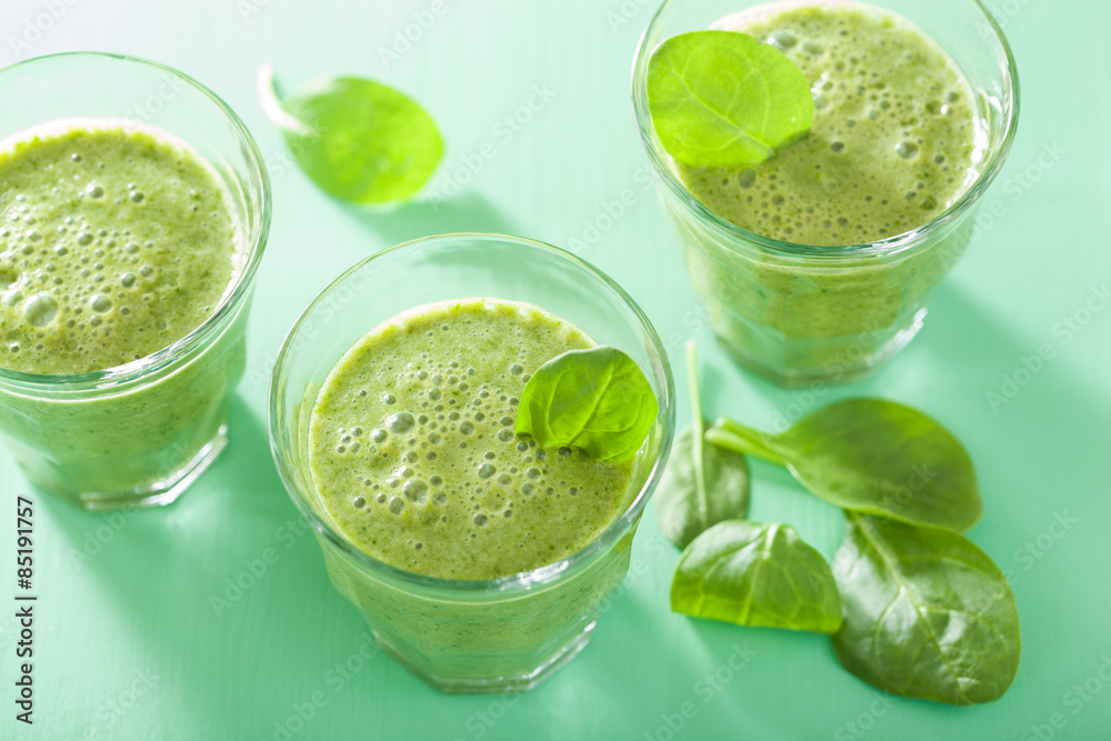 healthy green smoothie with spinach leaves healthy green smoothie with spinach leaves