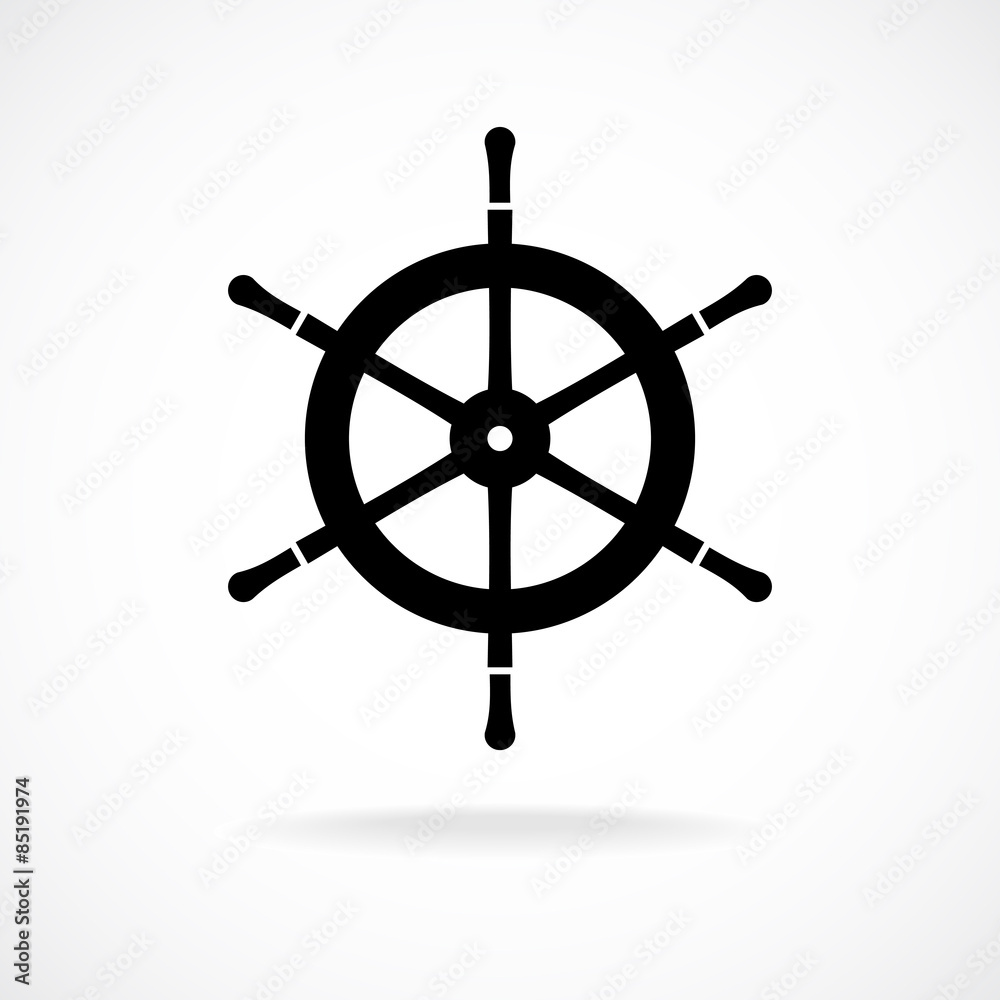 Yacht wheel symbol. Helm silhouette. Yacht wheel symbol. Helm silhouette.