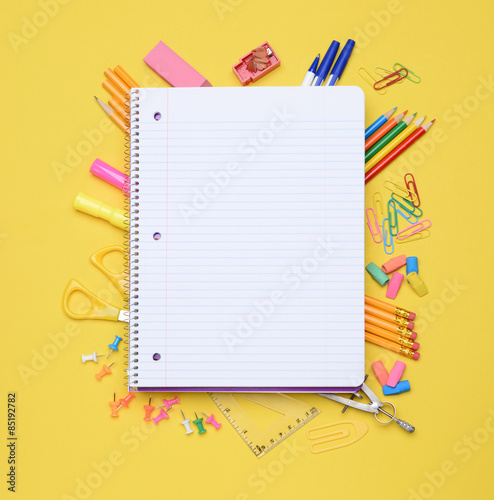 Spiral Notebook on School Supplies