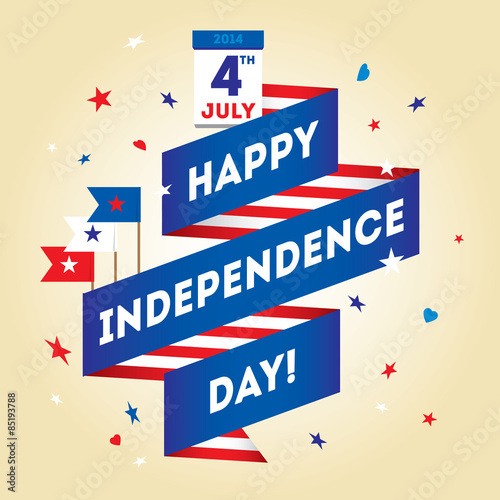 Dreeting card design elements for USA Independence Day fourth of July