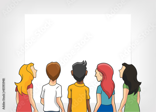 People watching. Vector flat illustration