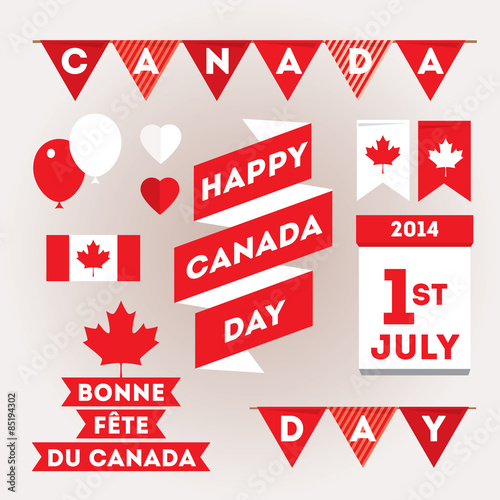 Set design elements for Canada Day first of July