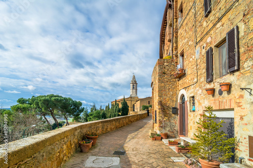 street view in Pienza, Italy