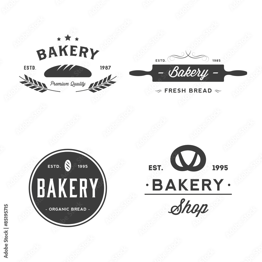 Fototapeta premium Set of bakery and bread shop logos