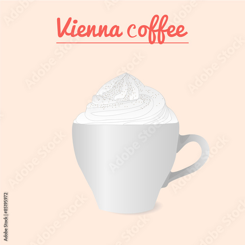 Vector illustration of Vienna (Viennese) coffee