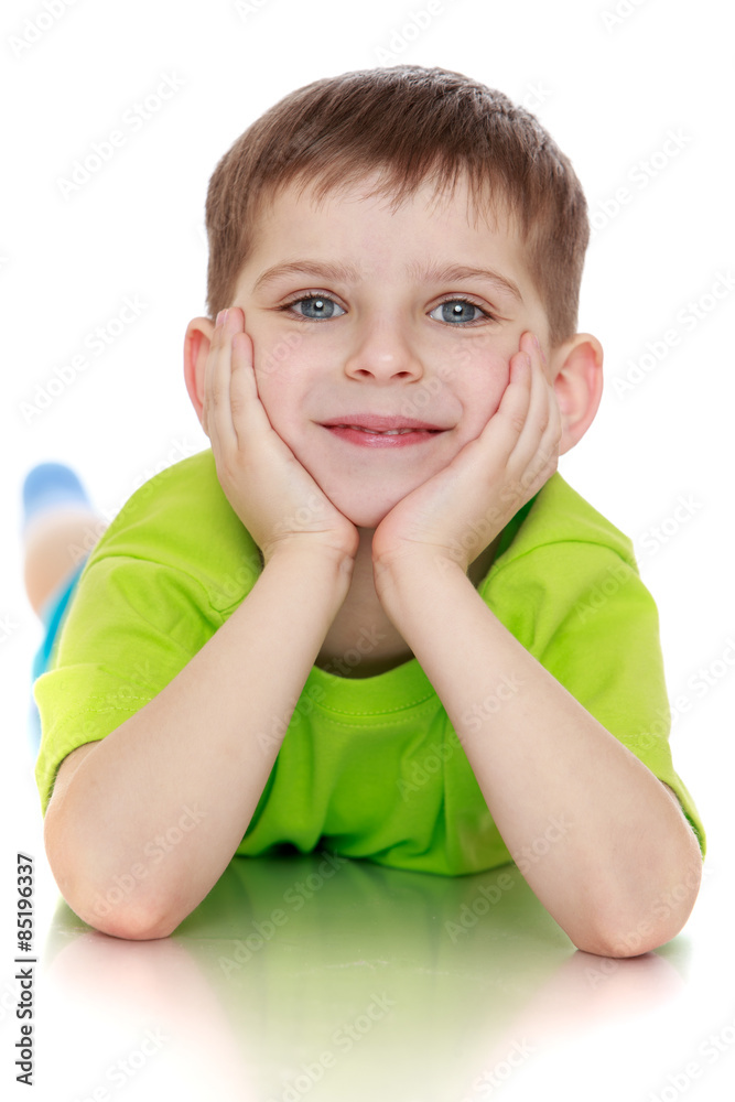 The little boy in the green shirt The little boy in the green shirt