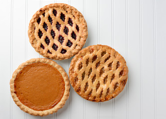 Apple Pumpkin Cherry Pies