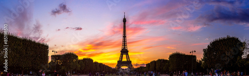 Eiffel Tower at sunset in Paris #85198510