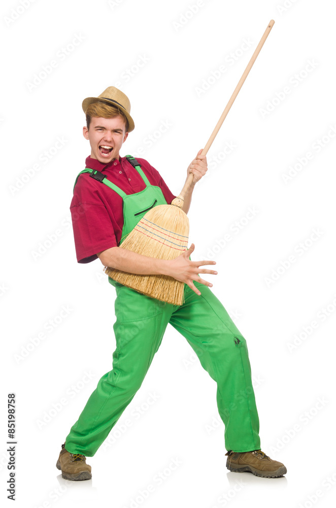Man janitor isolated on the white Man janitor isolated on the white