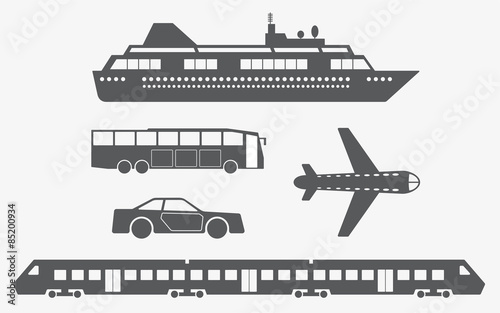 Different kinds of transport. Vector illustration