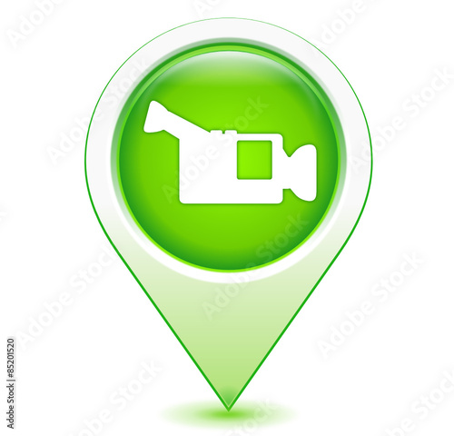 caméra sur marqueur géolocalisation vert