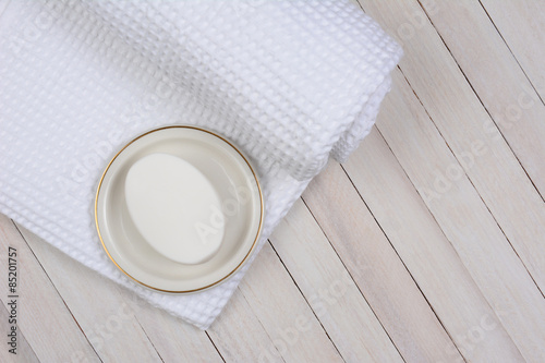 Bath Towel and Soap Dish