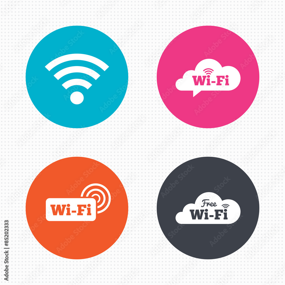 Wifi Wireless Network icons. Wi-fi speech bubble Wifi Wireless Network icons. Wi-fi speech bubble