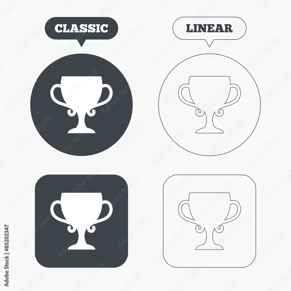 Winner cup sign icon. Awarding of winners. Winner cup sign icon. Awarding of winners.