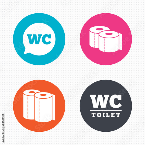 Toilet paper icons. Gents and ladies room.