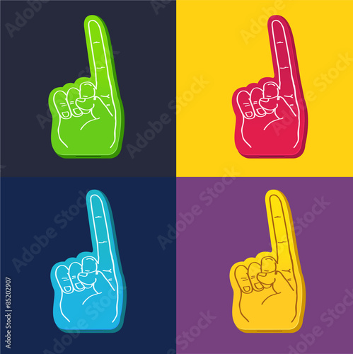 color set of foam fingers