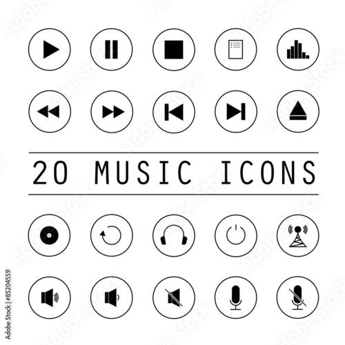 Music icons set