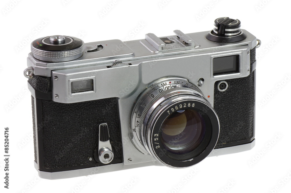 Classic 135 format camera on a white background  - isolated