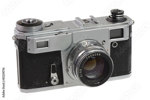 Classic 135 format camera on a white background  - isolated photo