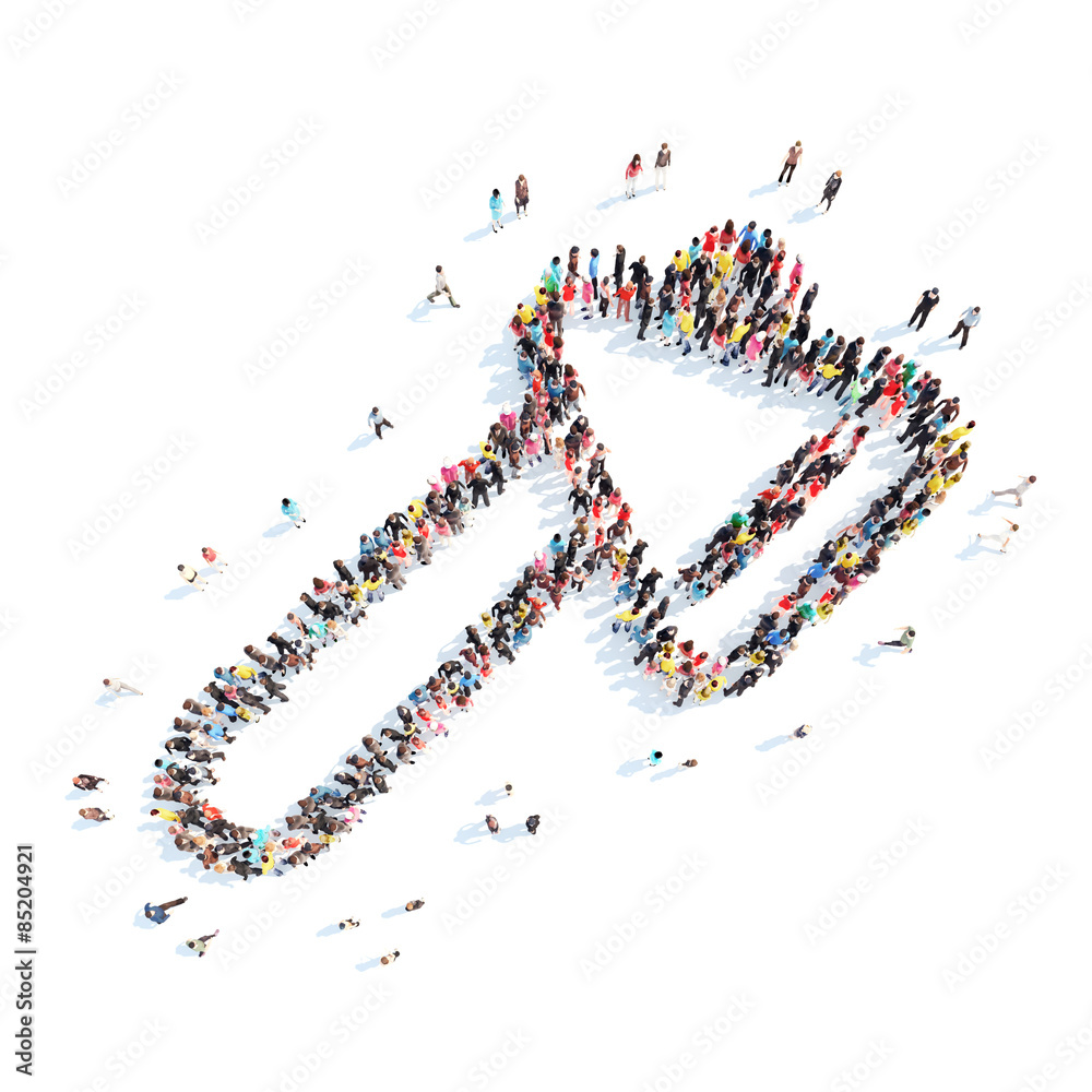 people in the shape of medical hatchet. people in the shape of medical hatchet.