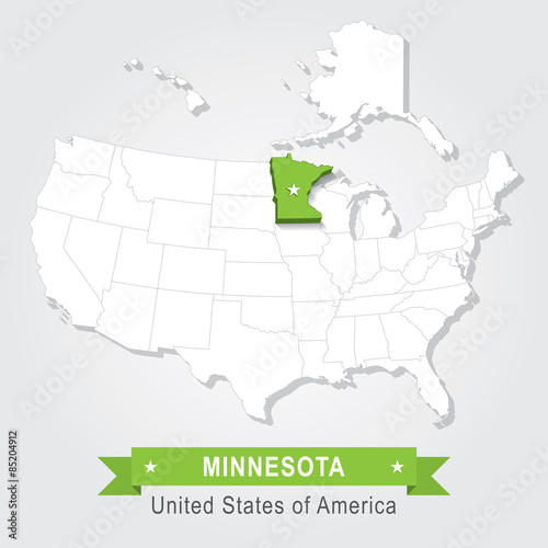 Minnesota state. USA administrative map.