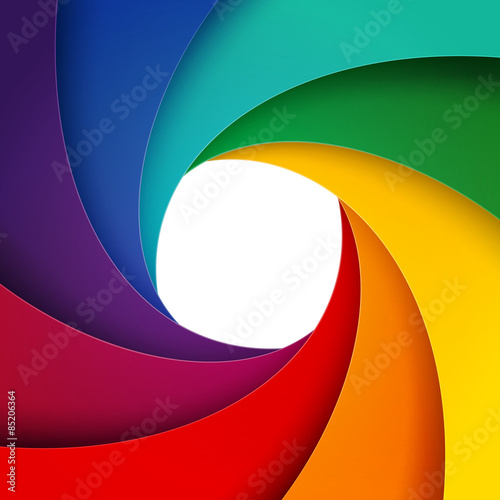 Swirly rainbow paper layers background