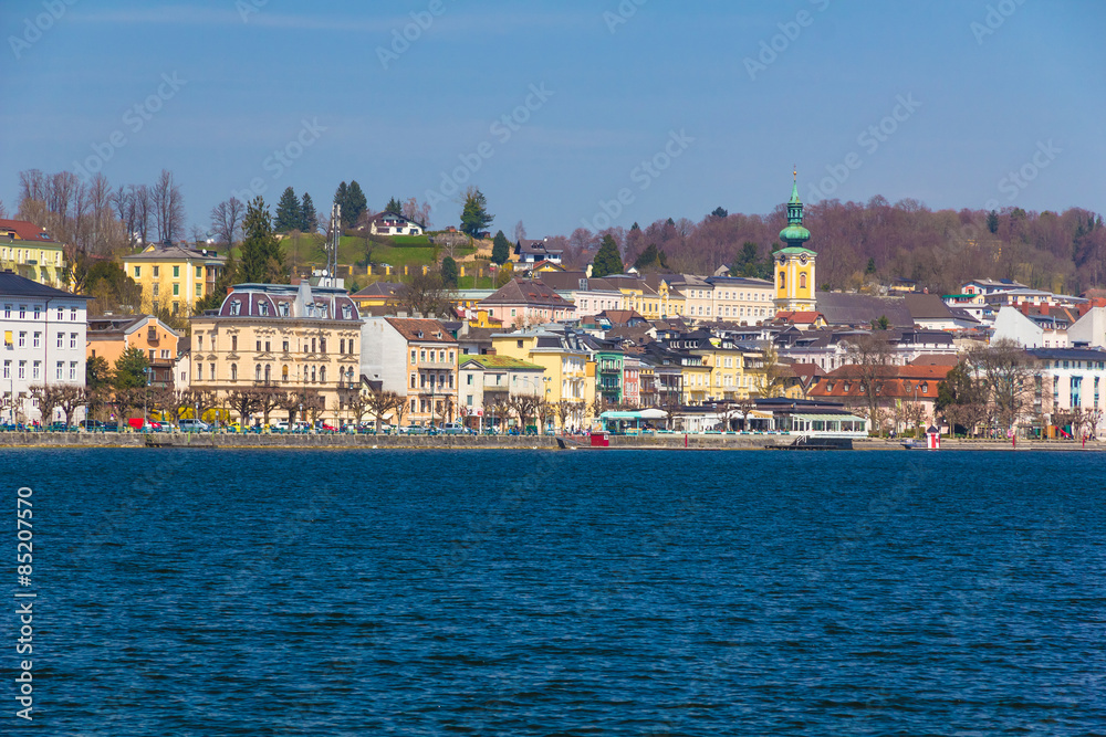 Gmunden town with castle Ort, Austria, Europe
