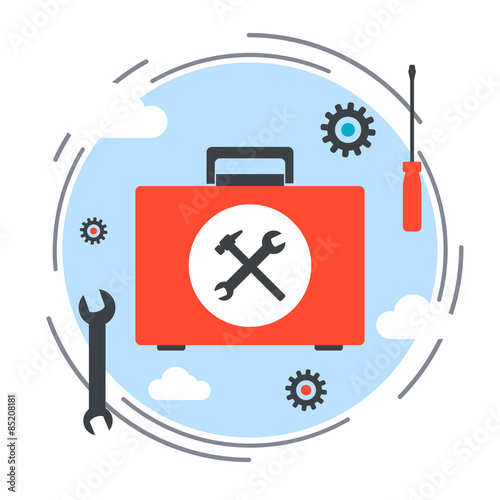 Maintenance service and technical support, help service vector concept