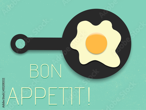Vector Fried Egg in a Saucepan Illustration 
