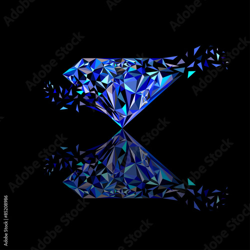 Gemstones around the world merge to be one Marvellous Diamond use for blue sapphire logo, diamond logo, background for jewelry or gems company