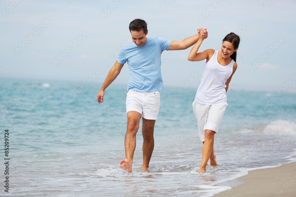 Beach, Couple, People.