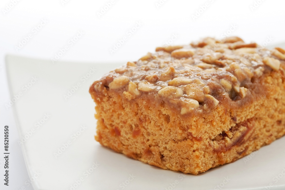 The Perfect Bael Fruit cake on plate,close up The Perfect Bael Fruit cake on plate,close up