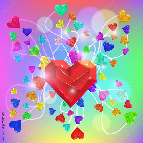 Abstract Valentine. Heart Gem. Vector