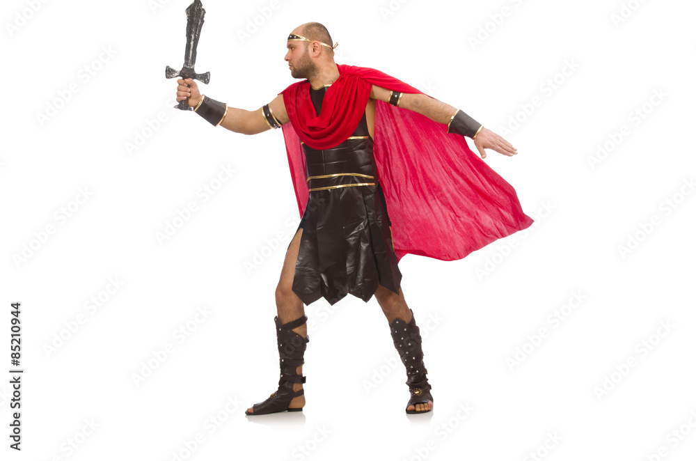Gladiator with sword isolated on white Gladiator with sword isolated on white