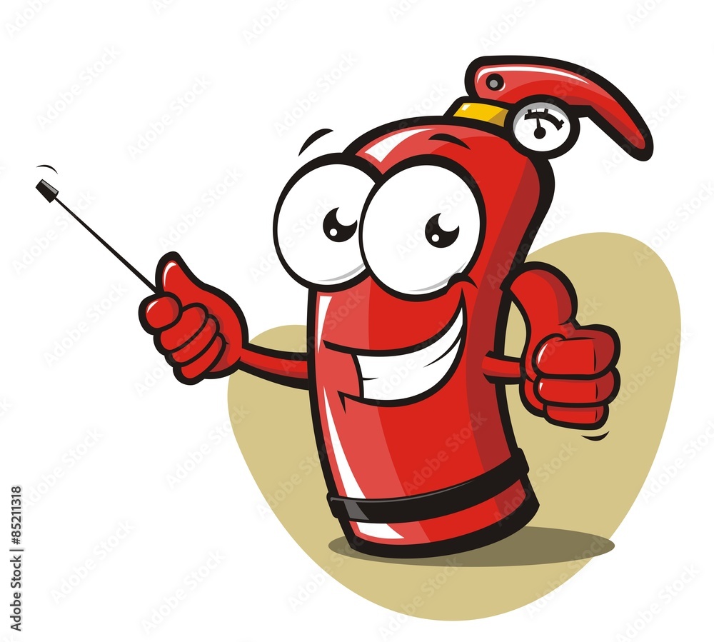Fototapeta premium Funny extinguisher pointing