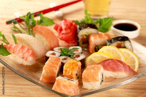 Sushi, Seafood, Food.