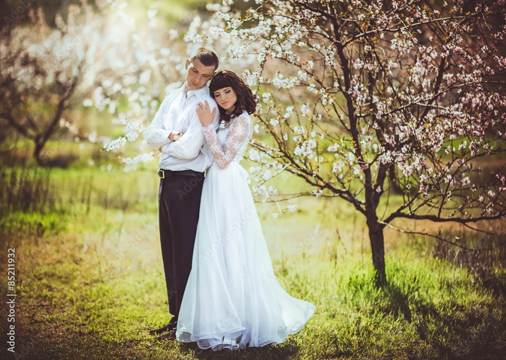 Bride and groom on their wedding day Bride and groom on their wedding day