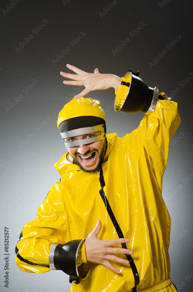 Man wearing metal glasses in techno concept Man wearing metal glasses in techno concept