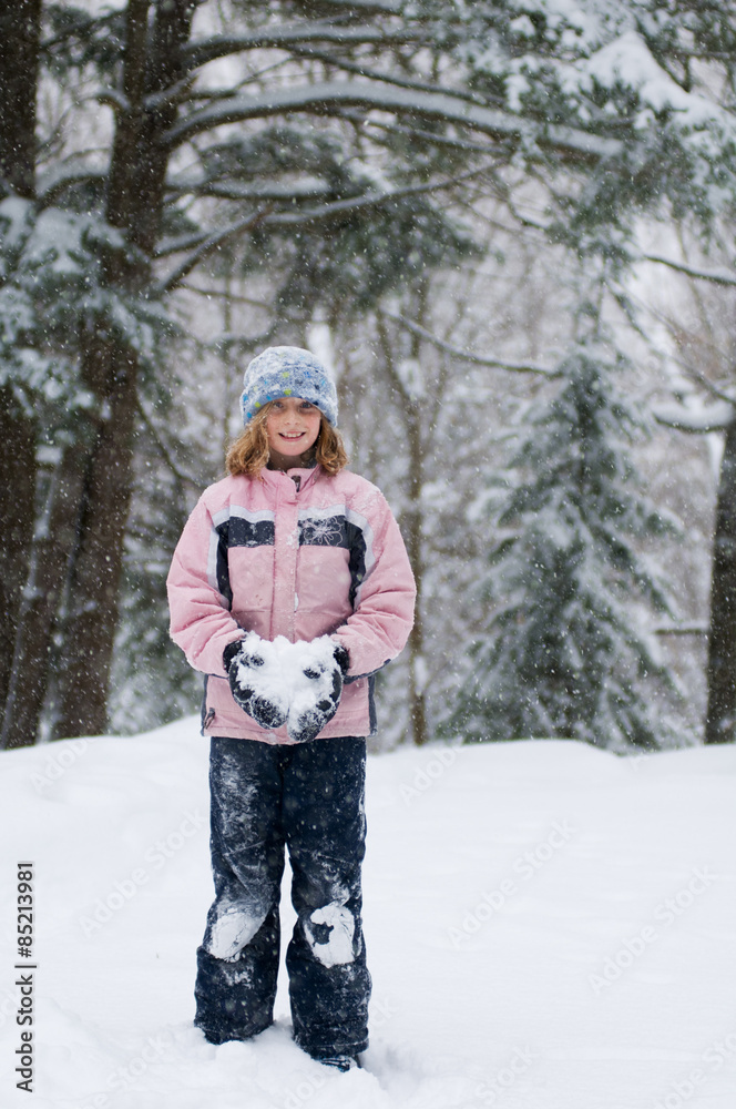 girl out in snowy weather