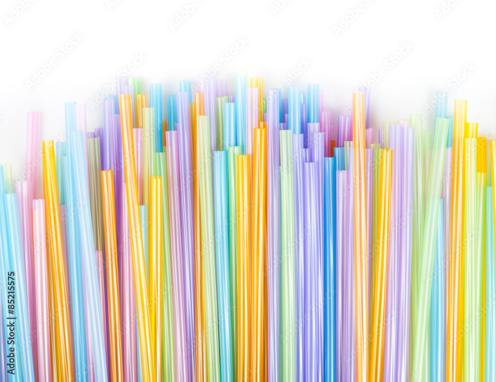 Colored Plastic Drinking Straws closeup, macro Colored Plastic Drinking Straws closeup, macro