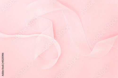 White Ribbon Pink Background - Valentine's Day theme photo