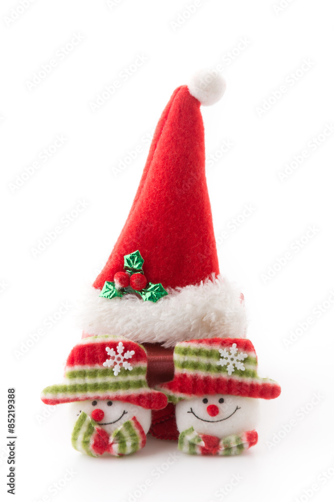 christmas hat with snowman and snowgirl christmas hat with snowman and snowgirl
