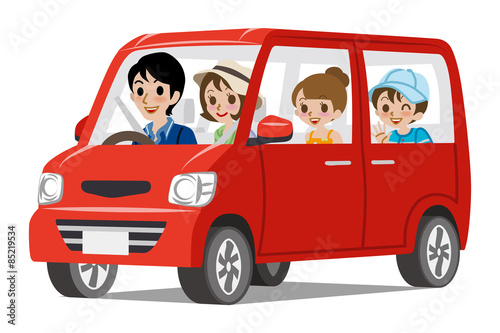 Family Car Driving -Side view