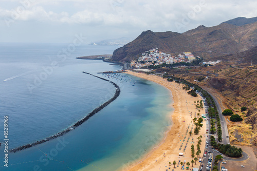 Famous beach Playa de las Teresitas,Tenerife, Canary islands, Spain