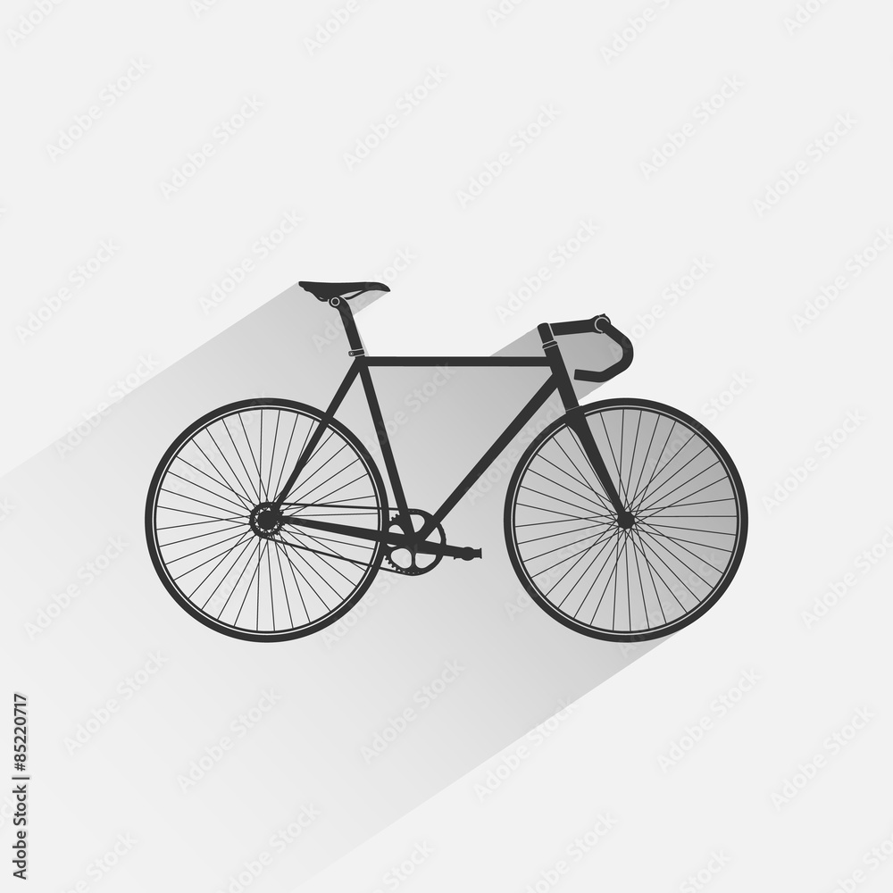 bicycle vector icon with shadow.
