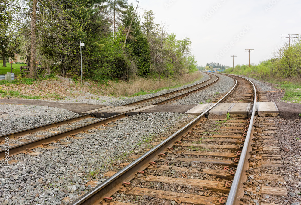 Double railway track