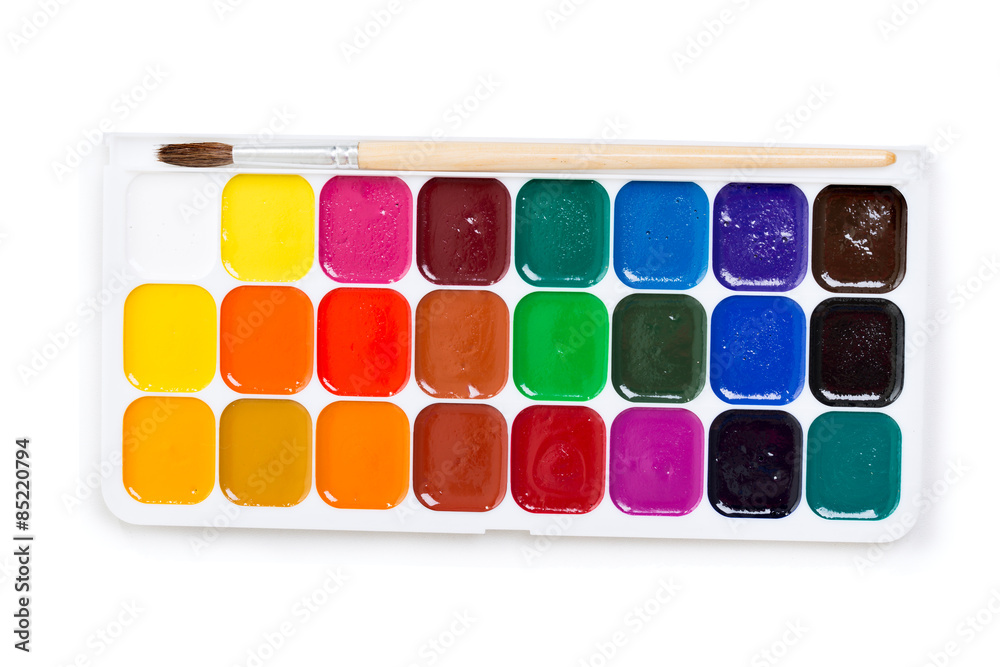 Naklejka premium box of watercolors