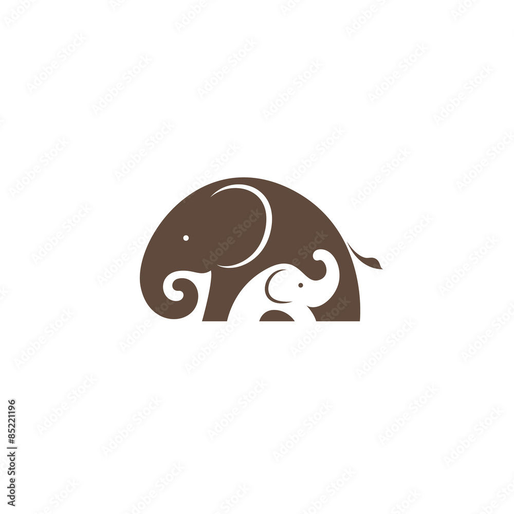 Fototapeta premium decorative elephants icon